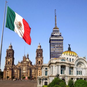 Picture collage of main landmarks in Historic Downtown Mexico City