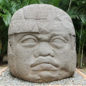 Huge Olmec Heads in La Venta Park Villahermosa Tabasco