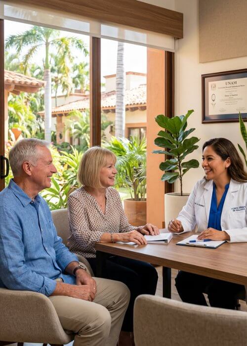 Aged Couple attending a private doctor´s appointment in Mexico