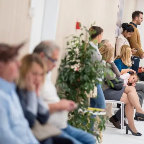 Public Facilities Crowded Waiting Room.