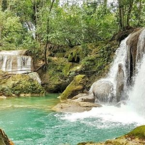 Panoramic View of Roberto Barrios Blue Waterfall Park in Chiapas