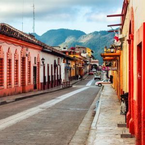Colorful Street in San Cristobal de las Casas Chiapas