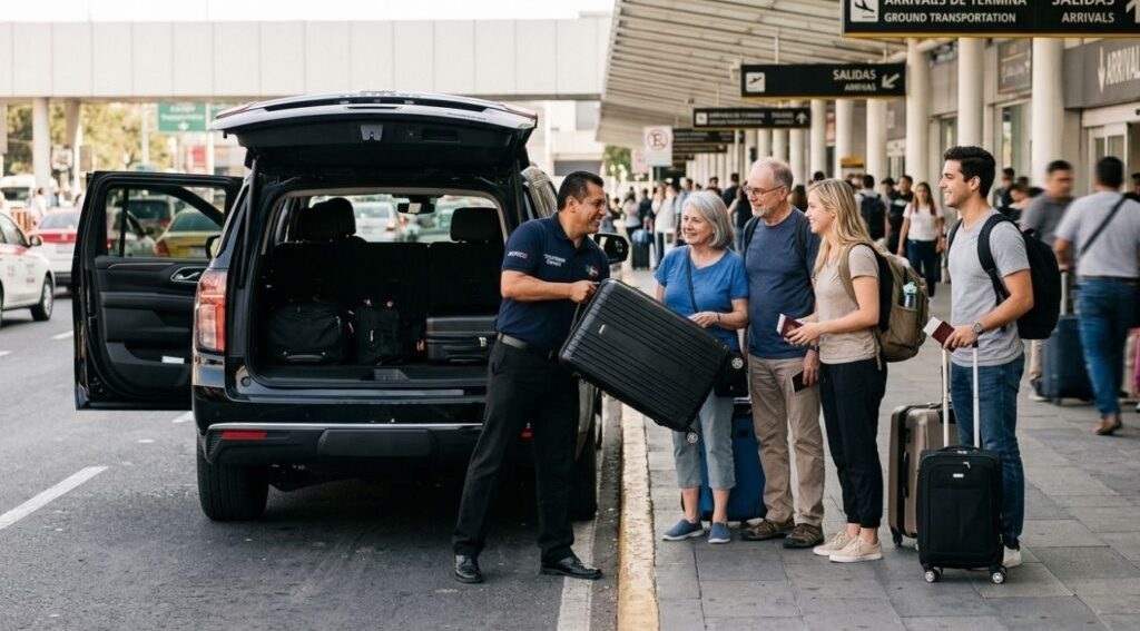Professional Driver Welcoming a Family taking a trip in Mexico City